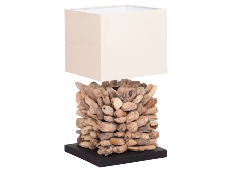 ΕΠΙΤΡΑΠΕΖΙΟ ΦΩΤΙΣΤΙΚΟ ΣΧΗΜΑ ΚΥΒΟΥ TWIGGY HM4425 DRIFTWOOD & ΛΕΥΚΟ ΚΑΠΕΛΟ 24x24x46Υεκ