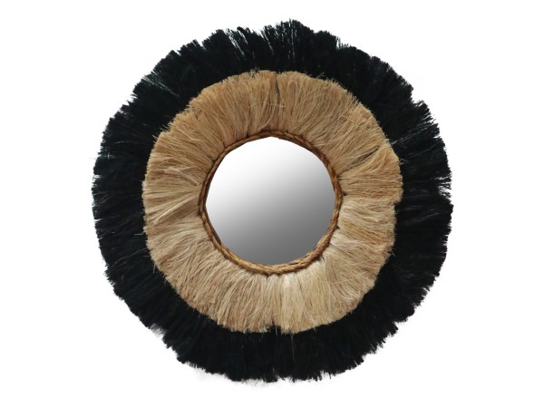 ΚΑΘΡΕΠΤΗΣ ΤΟΙΧΟΥ ΣΤΡΟΓΓΥΛΟΣ ΑΠΟ ΙΝΕΣ ΚΑΝΝΑΒΗΣ ΜΑΝΙΛΑΣ ΣΕ ΧΡΩΜΑ ΦΥΣΙΚΟ ΜΑΥΡΟ 70x4x70Υεκ.HM7737