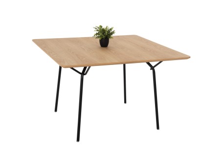 ΤΡΑΠΕΖΙ ΤΡΑΠΕΖΑΡΙΑΣ TRENK HM9614.01 MDF ΜΕ ΚΑΠΛΑΜΑ ΔΡΥΟΣ ΦΥΣΙΚΟ-ΜΑΥΡΟ ΜΕΤΑΛΛΟ 120x120x75Υεκ.