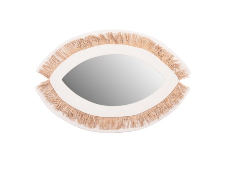 ΚΑΘΡΕΠΤΗΣ ΤΟΙΧΟΥ ΣΕΙΡΑ SANTORINI HM4529 MDF ΥΠΟΛΕΥΚΟ-ΔΙΑΚΟΣΜΗΣΗ ΣΕ ΜΠΕΖ 81x1,8x54Υεκ.