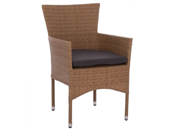 ΠΟΛΥΘΡΟΝΑ ΜΕΤΑΛΛΙΚΗ NISHA ΜΕ ΜΑΞΙΛΑΡΙ WICKER ΚΑΦΕ-ΜΟΚΑ 58x60x87 εκ. HM5684.02