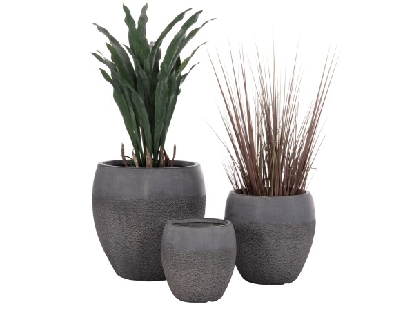 ΣΕΤ 3ΤΜΧ ΓΛΑΣΤΡΕΣ ΣΕΙΡΑ GARDENER HM4725 FIBERCLAY-ΣΕ ΣΚΟΥΡΟ CEMENT ΧΡΩΜΑ Φ55x54Υεκ