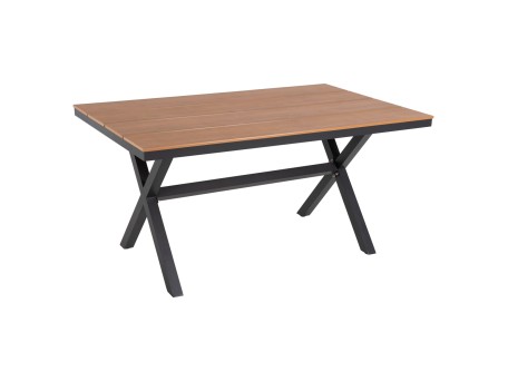 ΤΡΑΠΕΖΙ ΑΛΟΥΜΙΝΙΟΥ ΟΡΘΟΓΩΝΙΟ TAWNEE HM6037.01 ΑΝΘΡΑΚΙ-POLYWOOD ΦΥΣΙΚΟ 150x89,5x73Υ