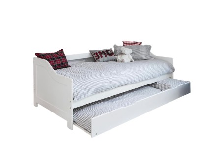 ΚΑΝΑΠΕΣ ΚΡΕΒΑΤΙ TRADDY HM704.03 ΞΥΛΟ ΠΕΥΚΟΥ ΛΕΥΚΟ ΓΙΑ ΣΤΡΩΜΑΤΑ 190x90εκ