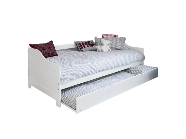 ΚΑΝΑΠΕΣ ΚΡΕΒΑΤΙ TRADDY HM704.03 ΞΥΛΟ ΠΕΥΚΟΥ ΛΕΥΚΟ ΓΙΑ ΣΤΡΩΜΑΤΑ 190x90εκ