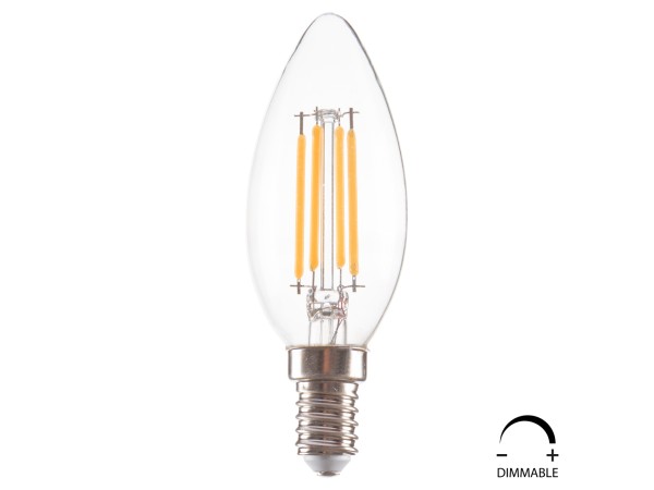 ΛΑΜΠΤΗΡΑΣ LED FILAMENT 4W E14 3000K ΔΙΑΦΑΝΟΣ DIMMABLE HM4048.01