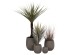 ΣΕΤ 4ΤΜΧ ΓΛΑΣΤΡΕΣ ΣΤΡΟΓΓΥΛΕΣ GARDENER HM4726 FIBERCLAY ΓΚΡΙΖΟΠΡΑΣΙΝΟ Φ52x55Υεκ