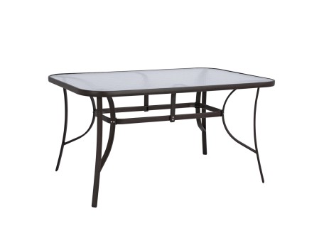 ΤΡΑΠΕΖΙ BRUNO 150X90Χ72Υεκ. ΚΑΦΕ ΜΕΤΑΛΛΙΚΟ ΜΕ ΓΥΑΛΙΝΗ ΕΠΙΦΑΝΕΙΑ HM5145.02