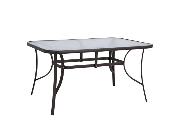 ΤΡΑΠΕΖΙ BRUNO 150X90Χ72Υεκ. ΚΑΦΕ ΜΕΤΑΛΛΙΚΟ ΜΕ ΓΥΑΛΙΝΗ ΕΠΙΦΑΝΕΙΑ HM5145.02