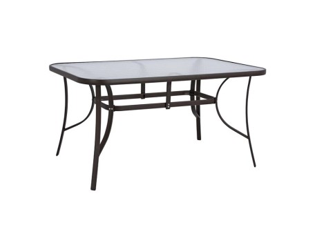 ΤΡΑΠΕΖΙ BRUNO 150X90Χ72Υεκ. ΚΑΦΕ ΜΕΤΑΛΛΙΚΟ ΜΕ ΓΥΑΛΙΝΗ ΕΠΙΦΑΝΕΙΑ HM5145.02