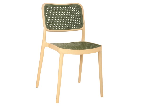 ΚΑΡΕΚΛΑ ΠΟΛΥΠΡΟΠΥΛΕΝΙΟΥ MEKO HM5934.04 ΜΠΕΖ ΜΕ OLIVE GREEN ΨΑΘΑ 41x49x102Υ εκ.