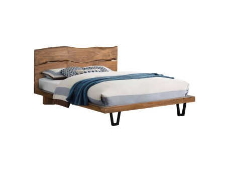 ΚΡΕΒΑΤΙ NICOLE HM8218.11 ΑΠΟ ΜΑΣΙΦ ΞΥΛΟ ΑΚΑΚΙΑΣ 212,5x180x106εκ. ΓΙΑ ΣΤΡΩΜΑ 160Χ200