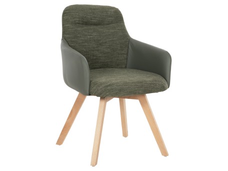 ΠΟΛΥΘΡΟΝΑ ΤΡΑΠΕΖΑΡΙΑΣ DEW HM9848.05 ΥΦΑΣΜΑ & PU ΣΕ ΠΡΑΣΙΝΟ-ΞΥΛΟ ΟΞΙΑΣ ΠΟΔΙΑ 56,5x62x81,5Υεκ.