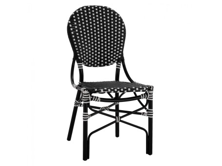 ΚΑΡΕΚΛΑ ΑΛΟΥΜΙΝΙΟΥ BAMBOO LOOK ΜΕ WICKER ΜΑΥΡΟ ΛΕΥΚΟ HM5792.02 46x60x96 εκ.