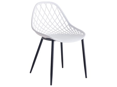 ΚΑΡΕΚΛΑ ΠΟΛΥΠΡΟΠΥΛΕΝΙΟΥ ΛΕΥΚΗ LIO ΜΕ ΜΕΤΑΛΛΙΚΑ ΠΟΔΙΑ ΜΑΥΡΑ HM9524.01 52x53x82Υ εκ.