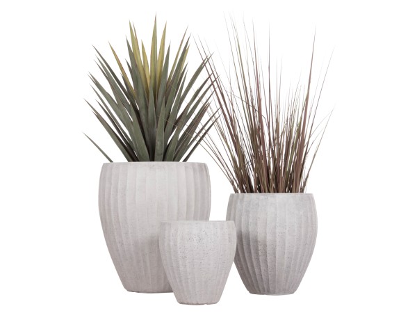 ΣΕΤ 3ΤΜΧ ΓΛΑΣΤΡΕΣ ΣΤΡΟΓΓΥΛΕΣ ΣΕΙΡΑ GARDENER HM4728 FIBERCLAY-ΧΡΩΜΑ CEMENT Φ48x56Υεκ