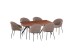 ΣΕΤ ΤΡΑΠΕΖΑΡΙΑΣ 7ΤΜΧ DRENNY HM10936.03 MDF TOP ΚΑΡΥΔΙ--ΥΦΑΣΜΑ TAUPE & ΜΕΤΑΛΛΟ ΜΑΥΡΟ