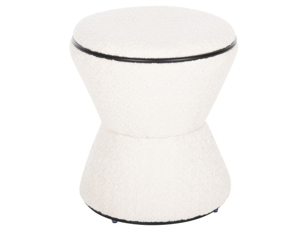 ΣΚΑΜΠΟ ΣΤΡΟΓΓΥΛΟ LINNER HM9604.06 ΜΠΟΥΚΛΕ ΥΦΑΣΜΑ ΕΚΡΟΥ-ΜΑΥΡΗ ΛΕΠΤΟΜΕΡΕΙΑ Φ38x44 εκ.