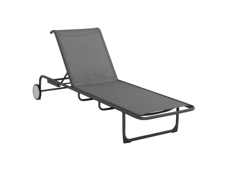 ΞΑΠΛΩΣΤΡΑ ΑΛΟΥΜΙΝΙΟΥ RIBEN ΜΕ ΥΦΑΣΜΑ TESLIN ΚΑΙ ΡΟΔΕΣ HM6293.01 ΣΕ ΓΚΡΙ 210x78x91Υεκ