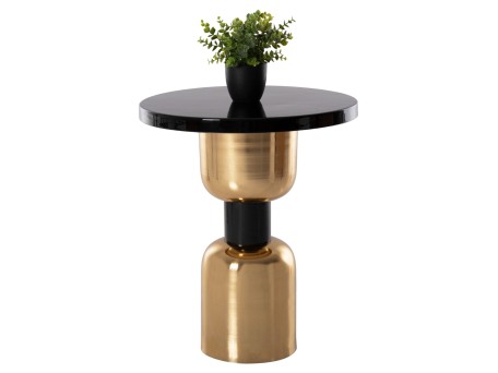 ΒΟΗΘΗΤΙΚΟ ΤΡΑΠΕΖΑΚΙ SURAT HM4236.04 ΜΕΤΑΛΛΟ ΣΕ ΜΑΥΡΟ-ΧΡΥΣΟ Φ50,5x59,5Υ εκ.