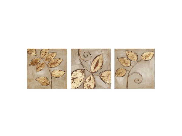 ΠΙΝΑΚΑΣ ΚΑΜΒΑΣ ΤΡΙΠΤΥΧΟ GOLDEN LEAVES HM7327 90Χ3Χ30 εκ.