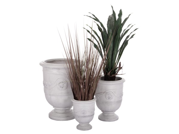 ΣΕΤ 3ΤΜΧ ΓΛΑΣΤΡΕΣ ΜΕ ΑΝΑΓΛΥΦΟ GARDENER HM4729 FIBERCLAY-ΣΕ ΥΠΟΛΕΥΚΟ Φ58x72.5Υεκ