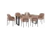 ΣΕΤ ΤΡΑΠΕΖΑΡΙΑΣ 7ΤΜΧ MANIDO HM10949.03 MDF TOP--ΥΦΑΣΜΑ TAUPE & ΜΕΤΑΛΛΟ ΜΑΥΡΟ