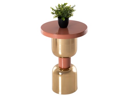 ΒΟΗΘΗΤΙΚΟ ΤΡΑΠΕΖΑΚΙ SURAT HM4237.08 ΜΕΤΑΛΛΟ ΣΕ ΣΟΜΟΝ-ΧΡΥΣΟ Φ40,5x60,5Υ εκ.