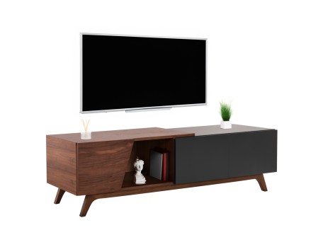 ΕΠΙΠΛΟ ΤΗΛΕΟΡΑΣΗΣ HUDSON HM9748 MDF ΚΑΠΛΑΜΑΣ ΚΑΡΥΔΙΑΣ ΚΑΡΥΔΙ&ΣΚΟΥΡΟ ΓΚΡΙ 180x40x50Υ