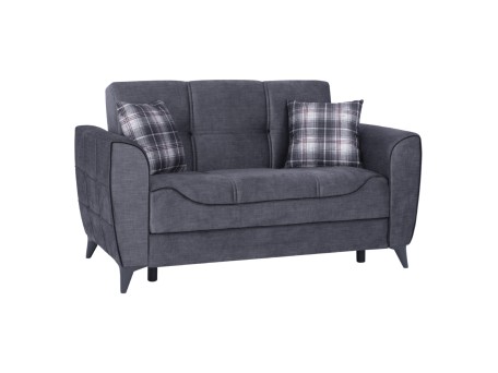 ΚΑΝΑΠΕΣ 2ΘΕΣΙΟΣ JUANA HM3166.20 ΓΚΡΙ ΜΕ ΣΚΟΥΡΟ ΓΚΡΙ ΡΕΛΙ 156x80x88 εκ.