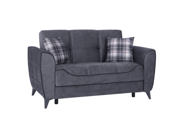 ΚΑΝΑΠΕΣ 2ΘΕΣΙΟΣ JUANA HM3166.20 ΓΚΡΙ ΜΕ ΣΚΟΥΡΟ ΓΚΡΙ ΡΕΛΙ 156x80x88 εκ.