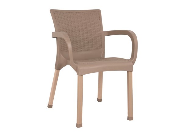 ΠΟΛΥΘΡΟΝΑ ΠΟΛΥΠΡΟΠΥΛΕΝΙΟΥ RATTAN ΠΟΔΙ ALU HM5591.02 ΚΑΠΟΥΤΣΙΝΟ 60x60x82 cm