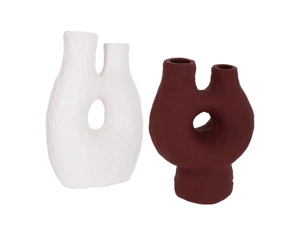 ΣΕΤ 2ΤΜΧ ΕΠΙΤΡΑΠΕΖΙΑ ΔΙΑΚΟΣΜΗΤΙΚΑ ΒΑΖΑ NAMENTIS HM21143.01 ΤΕΡΑΚΟΤΑ ΛΕΥΚΟ/ΒΥΣΣΙΝΙ