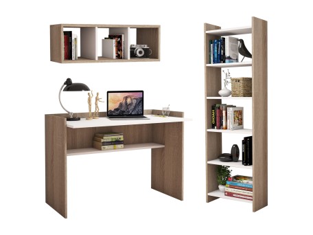 ΣΕΤ ΓΡΑΦΕΙΟΥ 3ΤΜΧ HM11776.12 ΜΕΛΑΜΙΝΗ ΣΕ SONOMA ΚΑΙ ΛΕΥΚΟ ΧΡΩΜΑ