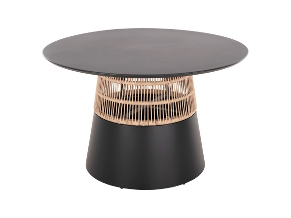 ΤΡΑΠΕΖΙ ΣΤΡΟΓΓΥΛΟ SAEID HM6106.01 ΑΝΘΡΑΚΙ ΑΛΟΥΜΙΝΙΟ-ΜΠΕΖ ΣΧΟΙΝΙ Φ120x75Υεκ.