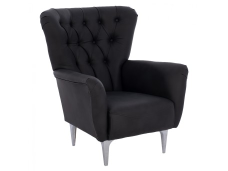 ΠΟΛΥΘΡΟΝΑ ΜΠΕΡΖΕΡΑ Τ. CHESTERFIELD ΣΕ ΧΡΩΜΑ ΜΑΥΡΟ HM9217.01 87x88x100 εκ.