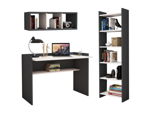 ΣΕΤ ΓΡΑΦΕΙΟΥ 3ΤΜΧ HM11776.13 ΜΕΛΑΜΙΝΗ ΣΕ ΓΚΡΙ ΚΑΙ ΛΕΥΚΟ ΧΡΩΜΑ