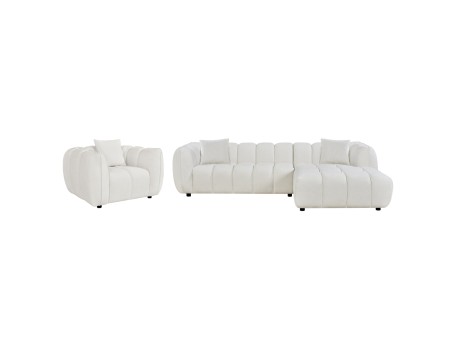 ΣΕΤ ΚΑΝΑΠΕΣ ΓΩΝΙΑ (ΔΕΞΙΑ)-ΠΟΛΥΘΡΟΝΑ LOUNGE LYKKE HM10820.02R ΕΚΡΟΥ ΥΦΑΣΜΑ
