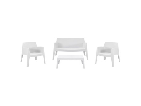 ΣΕΤ LOUNGE 4ΤΜΧ SLEEK HM21275.01 ΛΕΥΚΟ ΠΟΛΥΠΡΟΠΥΛΕΝΙΟ
