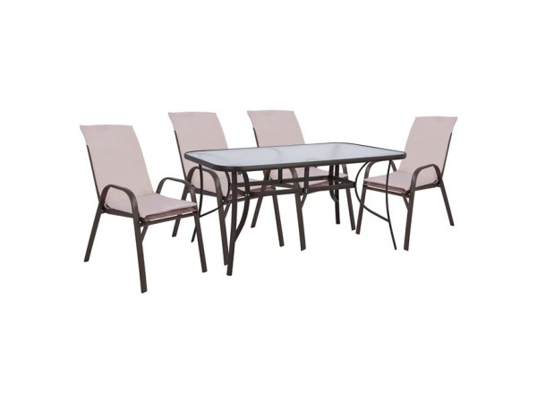 ΣΕΤ ΤΡΑΠΕΖΑΡΙΑΣ 5ΤΜΧ ΚΑΡΕΚΛΕΣ ΜΕ ΜΑΞΙΛΑΡΙ & ΤΡΑΠΕΖΙ 150X90 HM10570.02 ΚΑΦΕ