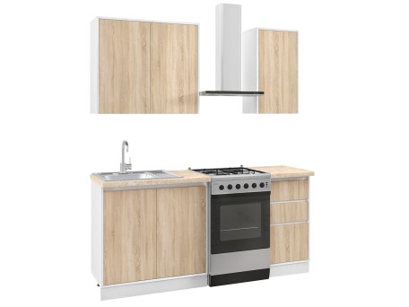 ΣΥΝΘΕΣΗ ΚΟΥΖΙΝΑΣ ΜΕΛΑΜΙΝΗ SONAMA ΚΑΙ ΠΑΓΚΟ ΜΠΕΖ ΜΑΡΜΑΡΟ 120x47x84,8Υεκ.HM2466.01