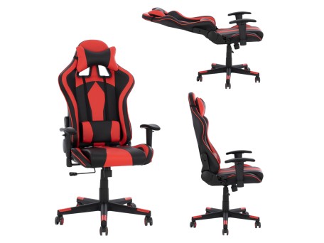 ΚΑΡΕΚΛΑ ΓΡΑΦΕΙΟΥ GAMING DOCKS HM1162.01 ΜΑΥΡΟ ΚΟΚΚΙΝΟ PU 67x70x130 εκ.