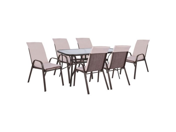 ΣΕΤ ΤΡΑΠΕΖΑΡΙΑΣ 7ΤΜΧ ΚΑΡΕΚΛΕΣ ΜΕ ΜΑΞΙΛΑΡΙ & ΤΡΑΠΕΖΙ 150X90 HM10572.02 ΚΑΦΕ