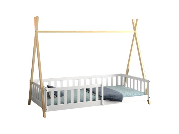 ΚΡΕΒΑΤΙ ΠΑΙΔΙΚΟ ΜΕ ΚΑΓΚΕΛΑ MUNK HM739.03 τ.MONTESSORI ΠΕΥΚΟ ΦΥΣΙΚΟ-ΛΕΥΚΟ--190x90εκ