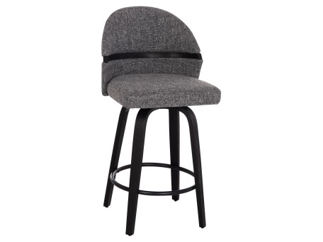 ΣΚΑΜΠΟ ΜΠΑΡ ΠΕΡΙΣΤΡΕΦΟΜΕΝΟ DEKKER HM18250.03 PLYWOOD ΜΑΥΡΟ--ΥΦΑΣΜΑ ΓΚΡΙ 48x54x96Υεκ.