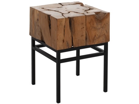 ΒΟΗΘΗΤΙΚΟ ΤΡΑΠΕΖΑΚΙ PIEN HM9353 ΑΠΟ ΜΑΣΙΦ ΞΥΛΟ ΤEAK ΦΥΣΙΚΟ 38X38X55Y ΕΚ.