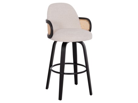 ΣΚΑΜΠΟ ΜΠΑΡ ΠΕΡΙΣΤΡΕΦΟΜΕΝΟ BECKER HM18251.02 PLYWOOD ΜΑΥΡΟ--ΕΚΡΟΥ ΥΦΑΣΜΑ 50x52x100Υ