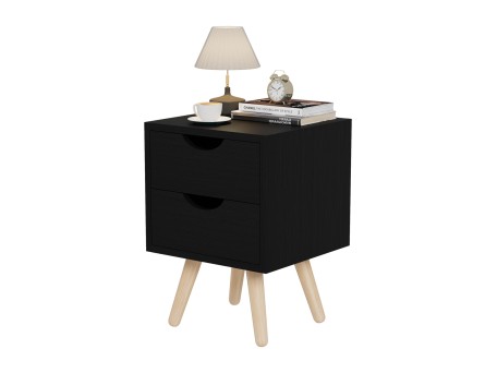 ΚΟΜΟΔΙΝΟ DINKL HM2472.02 ΜΕΛΑΜΙΝΗ-2 ΣΥΡΤΑΡΙΑ-WENGE 29,5x29,5x45Υεκ