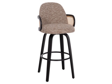 ΣΚΑΜΠΟ ΜΠΑΡ ΠΕΡΙΣΤΡΕΦΟΜΕΝΟ BECKER HM18251.03 PLYWOOD ΜΑΥΡΟ--ΚΑΦΕ ΥΦΑΣΜΑ 50x52x100Υ