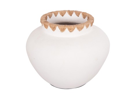 ΔΙΑΚΟΣΜΗΤΙΚΟ ΒΑΖΟ RENTON(S) HM4735 ΤΕΡΑΚΟΤΑ ΛΕΥΚΗ-ΠΛΕΞΗ ΨΑΘΑΣ ΣΤΟ ΣΤΟΜΙΟ Φ23x19Υεκ